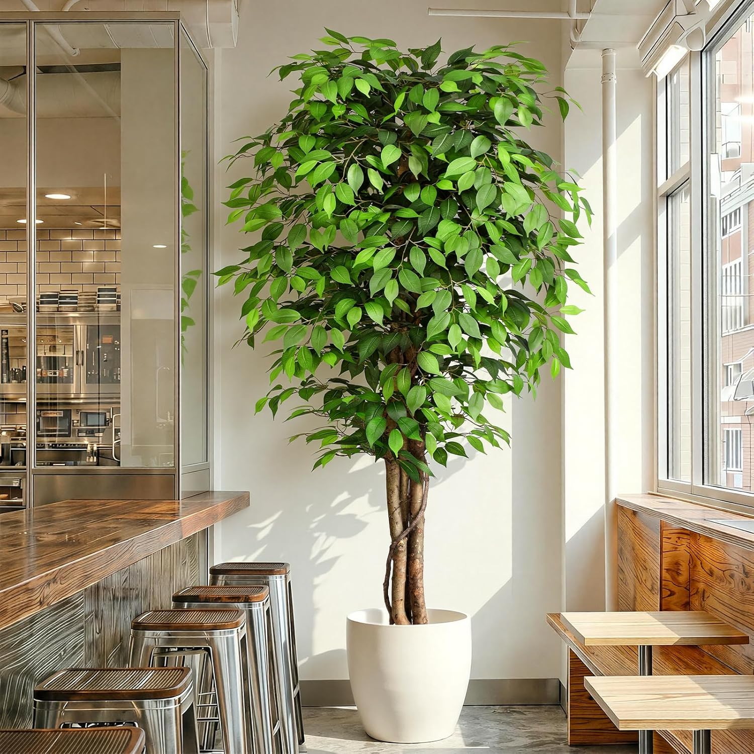 Lifelike Artificial Ficus Tree - Ficus Lyrata Tree ulasan dan harga