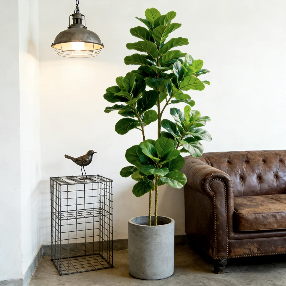 64/122cm Artificial Fiddle Fig - Ficus Lyrata Tree ulasan dan harga