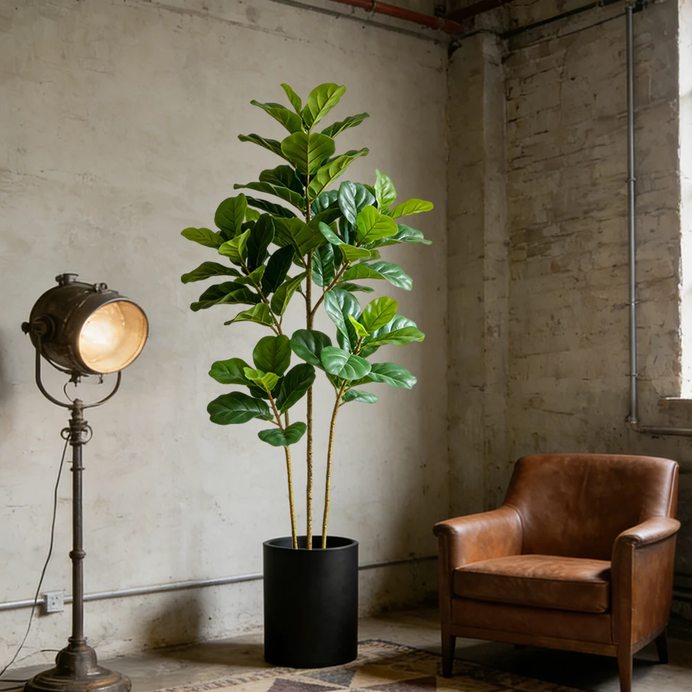 64/122cm Artificial Fiddle Fig - Ficus Lyrata Tree ulasan dan harga