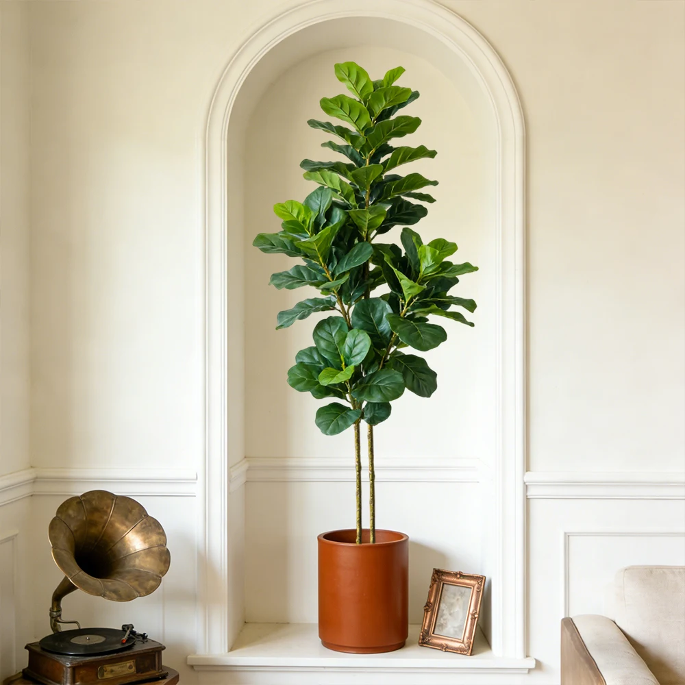 64/122cm Artificial Fiddle Fig - Ficus Lyrata Tree ulasan dan harga
