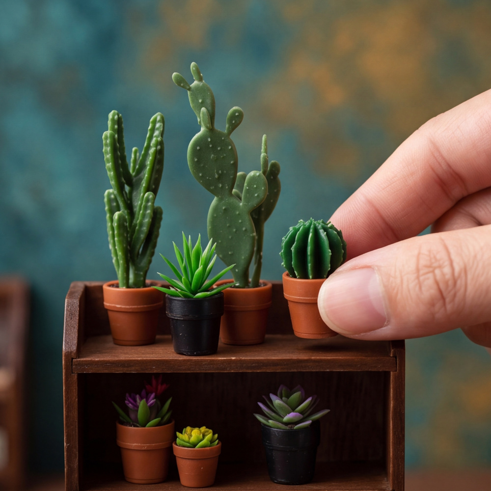 8Pcs Miniature Plastic Potted  - Echeveria Succulent ulasan dan harga