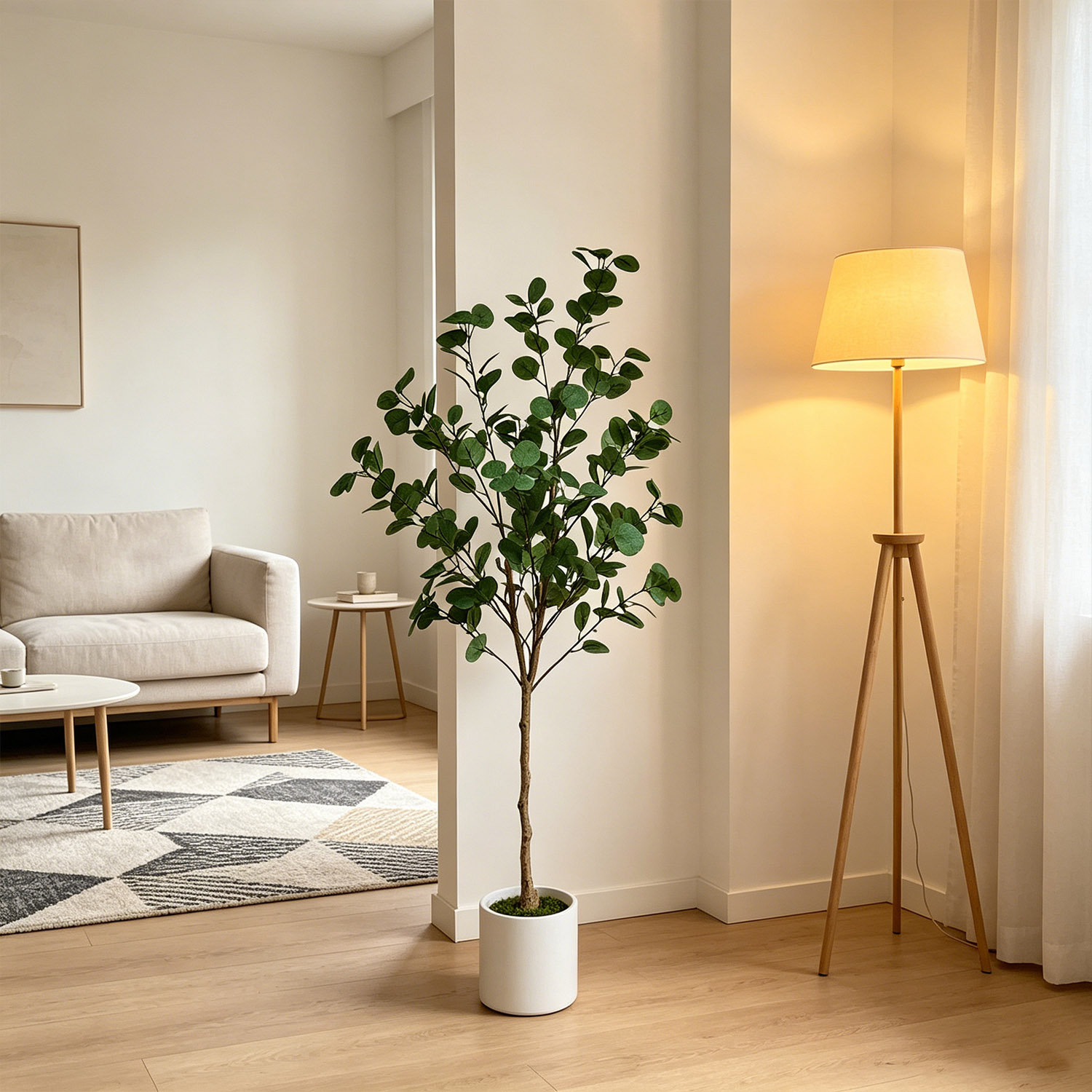 120-155Cm/5.1Ft Artificial Euc - Ficus Lyrata Tree ulasan dan harga
